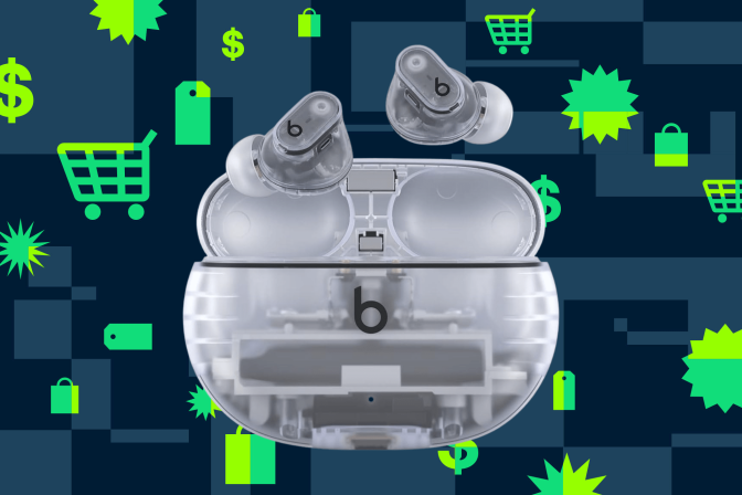 The translucent Beats Studio Buds Plus are half off